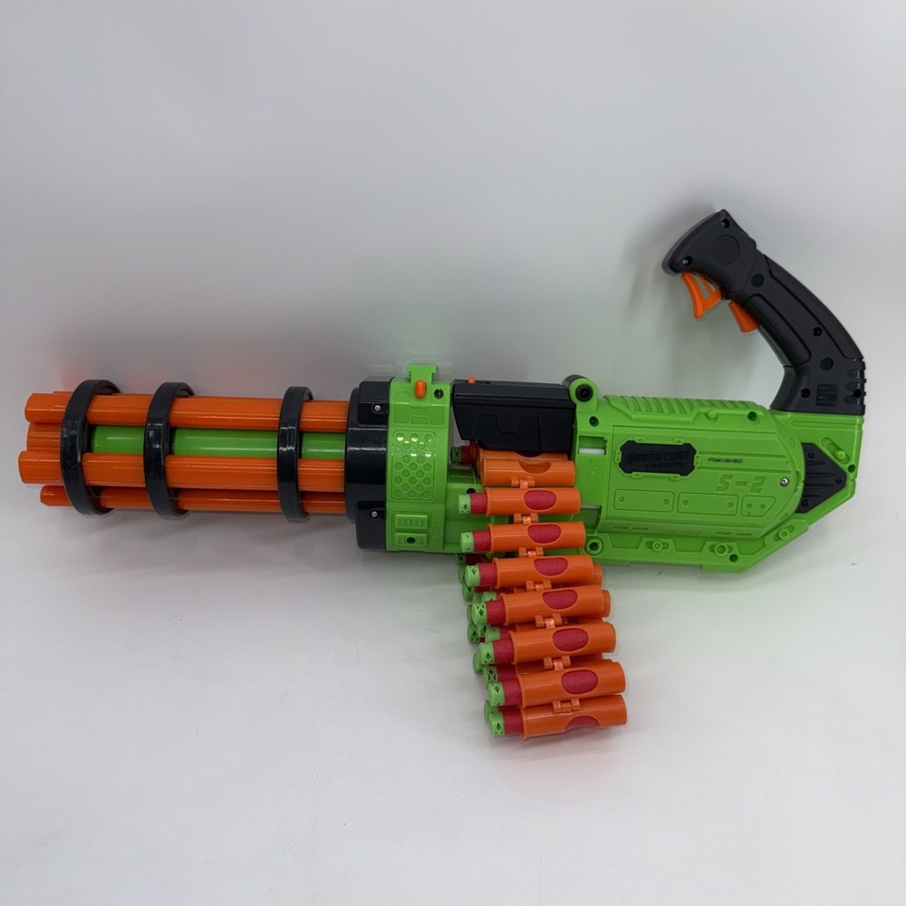 Adventure Force S-2 Motorized Gattling Belt Dart Blaster Toy Gun Green‎ Orange